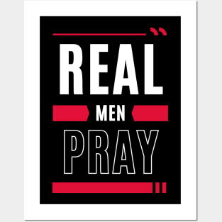 Real Men Pray | Christian Typography Posters and Art